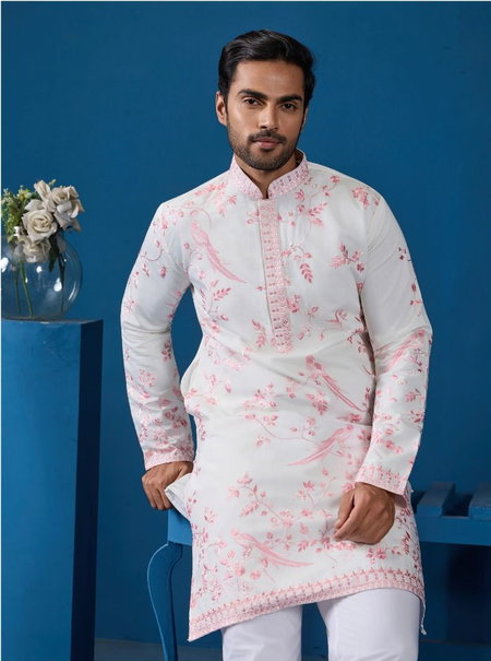 Culture Couture by Shubhvastra Viscose Silk Mens Kurta Pajama Wholesale Online